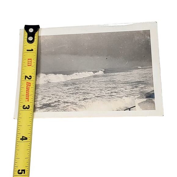 Vtg B&W Original 1940s Photo Beautiful Redondo Beach California Waves Snapshot - Picture 3 of 4